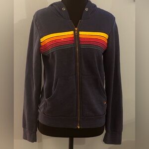 Aviator Nation KidsBlue Hoodie with Yellow and Orange Accents